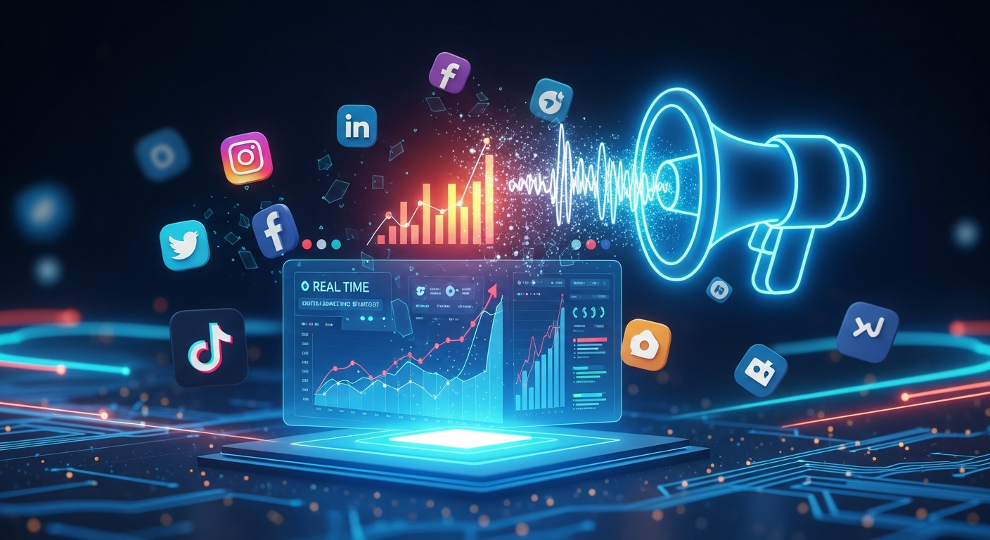 Digital marketing analytics dashboard showing ROI metrics